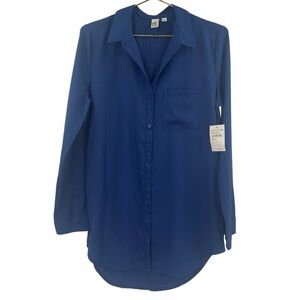 ✨NWT 14th & Union Royal Blue Top Small Blue-Depths Button Down Tunic